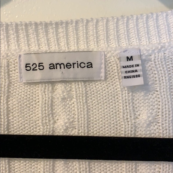 535 America white cable knit sweater - Picture 2 of 2